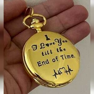 COPY - New Battery Included I love you till the end of Time pocket watch